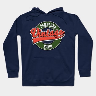 Pamplona spain vintage style logo Hoodie